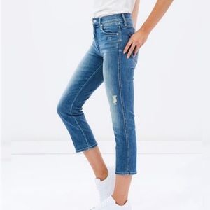 MOTHER High Waisted Crop Graffiti Girl Light Wash Jeans Size 30